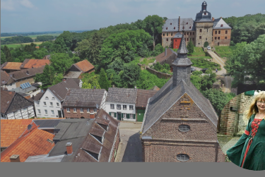 Blick über den historischen Ortskern von Liedberg